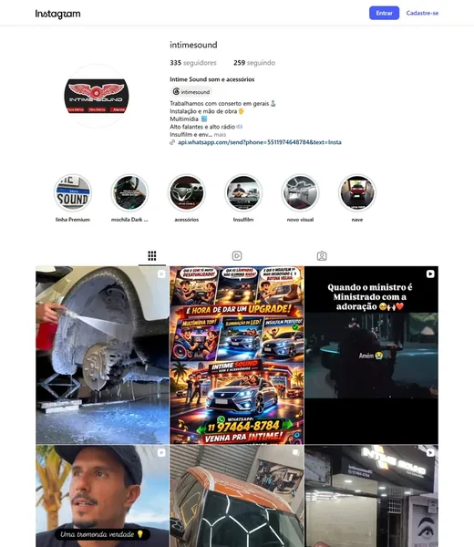Prévia do Instagram de Intime Sound