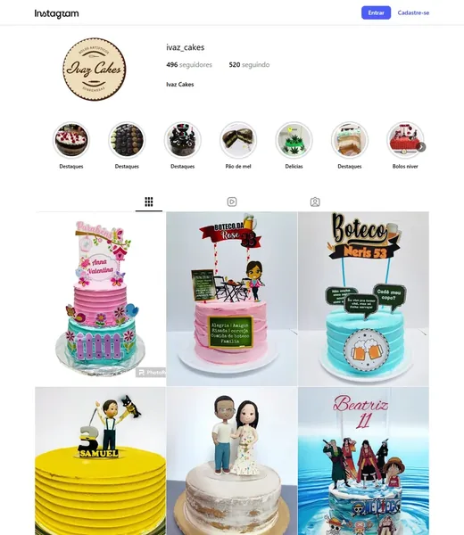 Prévia do Instagram de Ivaz Cakes